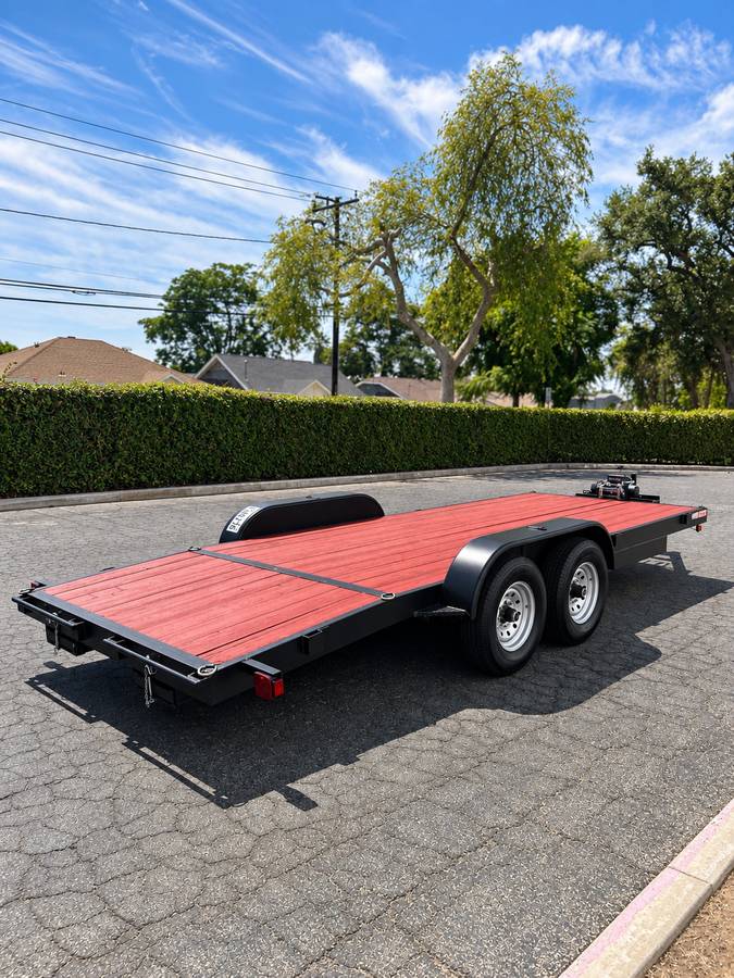 2021 Carson Flatbed / Car Hauler Trailer - 20 Ft - Heavy Duty, photo 2