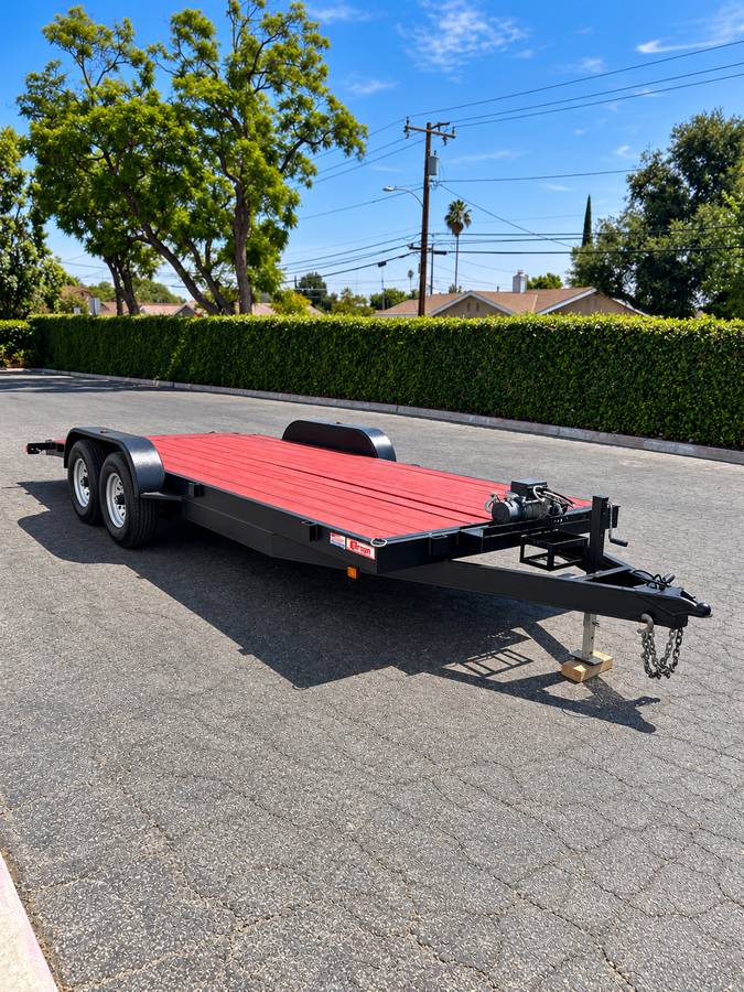 2021 Carson Flatbed / Car Hauler Trailer - 20 Ft - Heavy Duty, photo 3