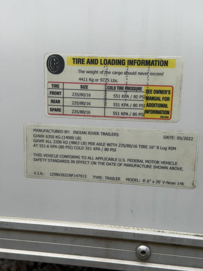 2022 26'x8.5' Indian River Roadrunner Enclosed Trailer, photo 12