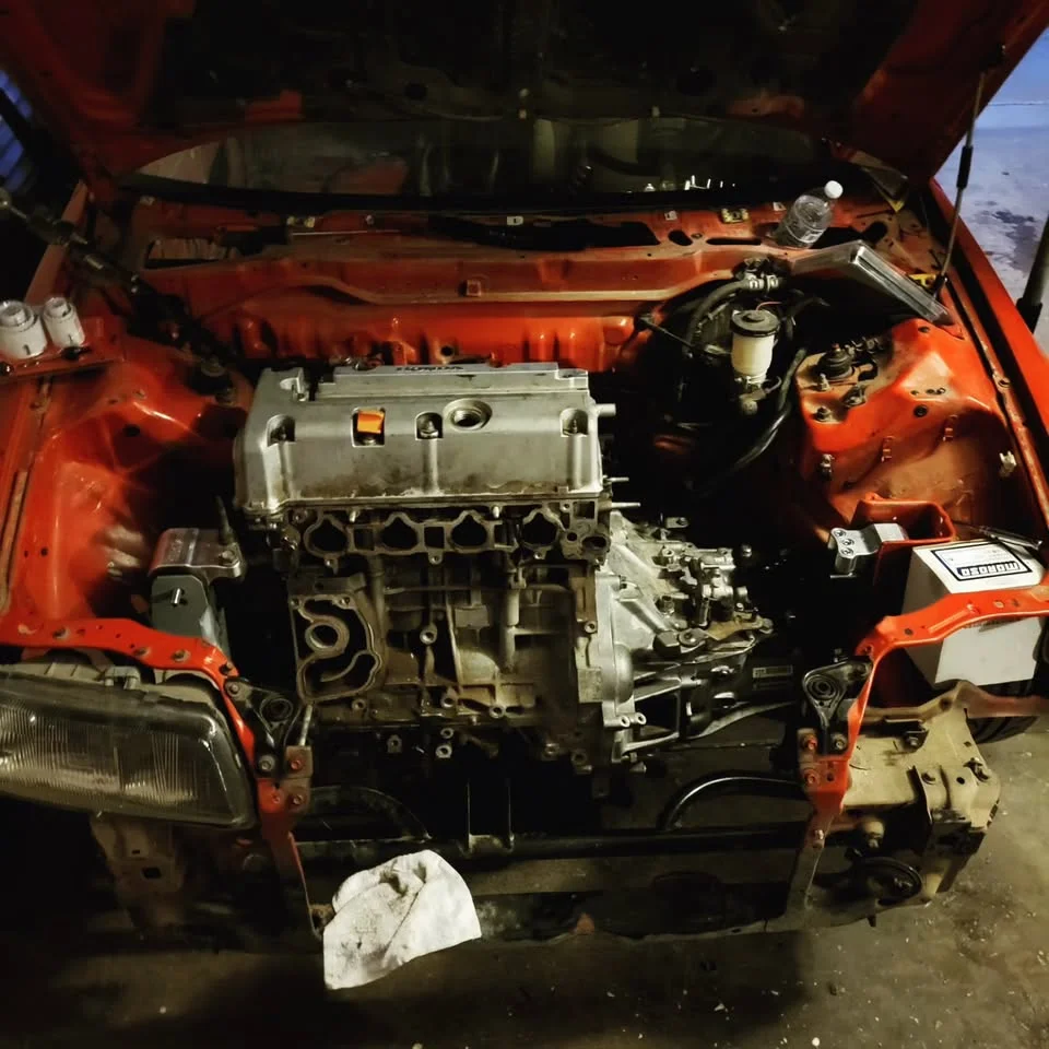 1988 Honda CRX drag racing project with separate K24 engine, photo 3