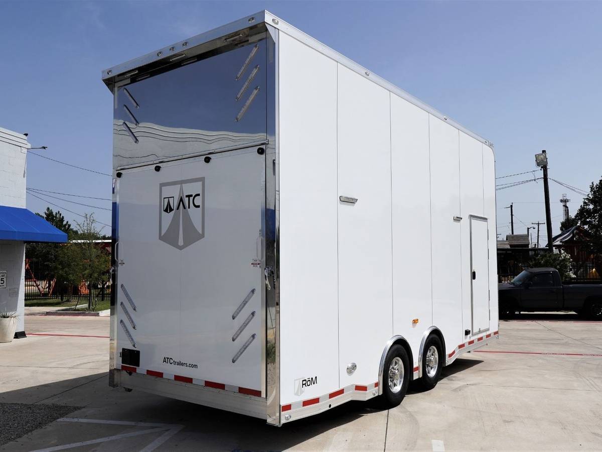 2022 ATC 22' Aluminum Stacker Car Hauler – Tilt Lift, Cabinets, LED, photo 3