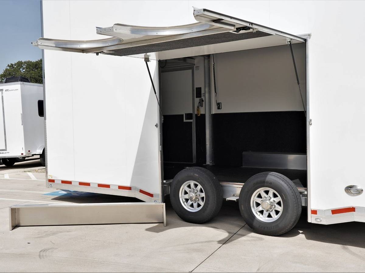 2022 ATC 22' Aluminum Stacker Car Hauler – Tilt Lift, Cabinets, LED, photo 6