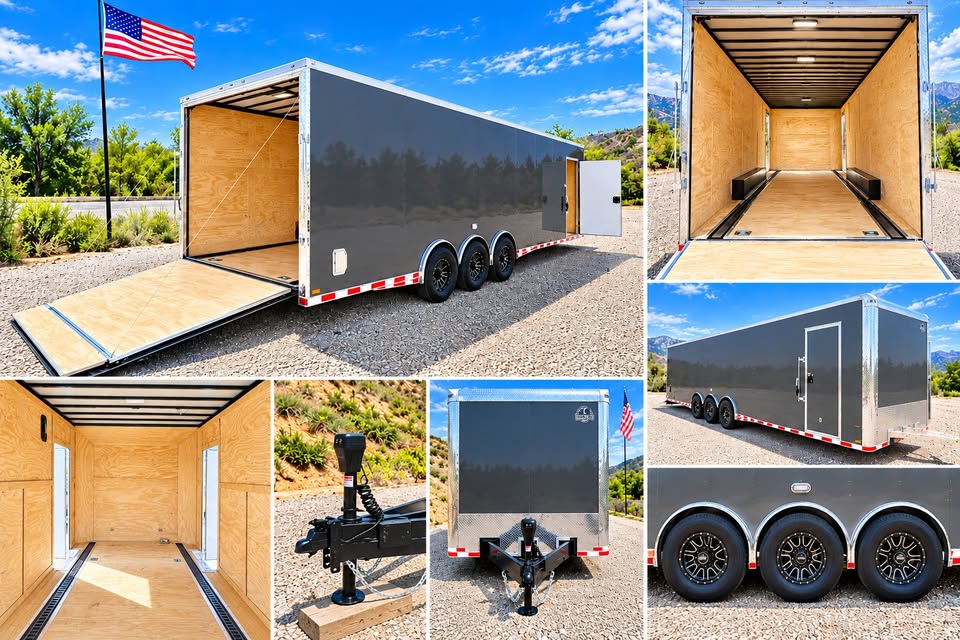 2027 36 ft heavy duty enclosed car hauler, dual side doors, photo 2