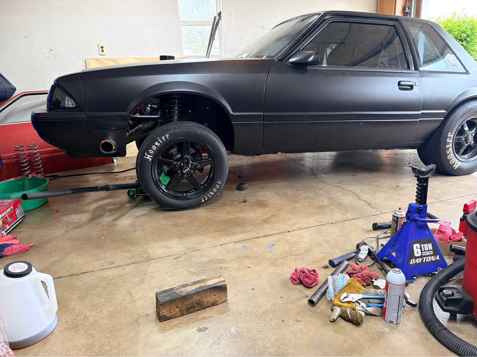 1987 Ford Mustang small-tire drag car, 393 Windsor, nitrous, 5.92 ET, photo 2