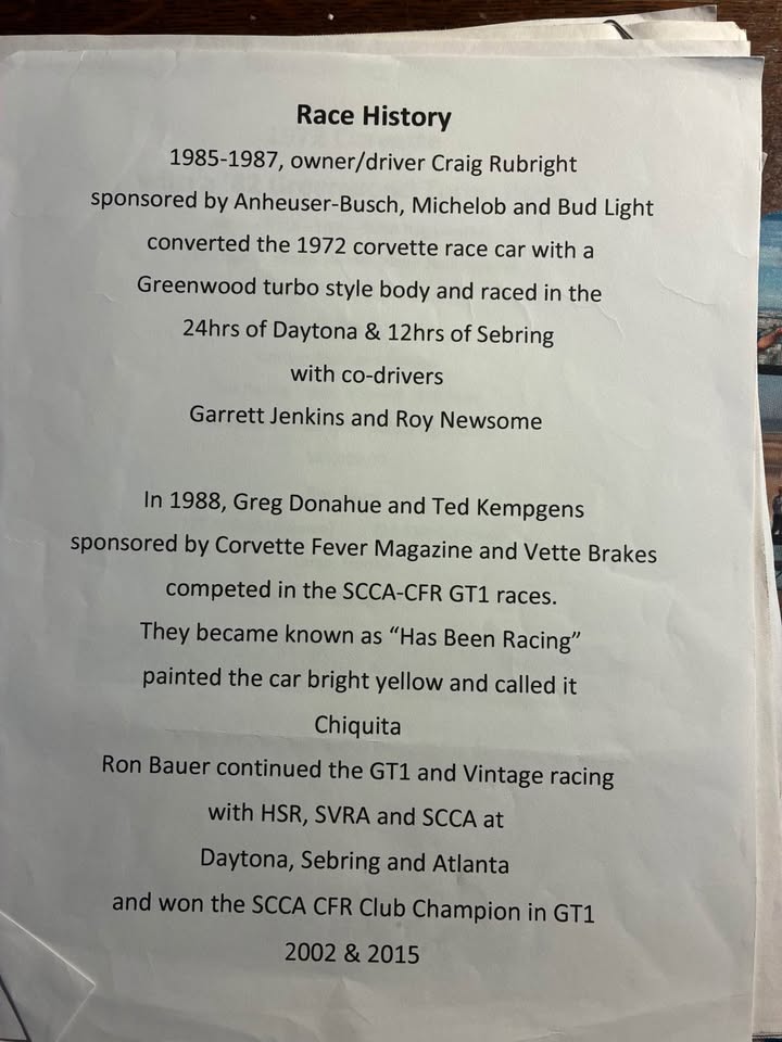 1972 Corvette Goodwood turbo widebody vintage race car, photo 2