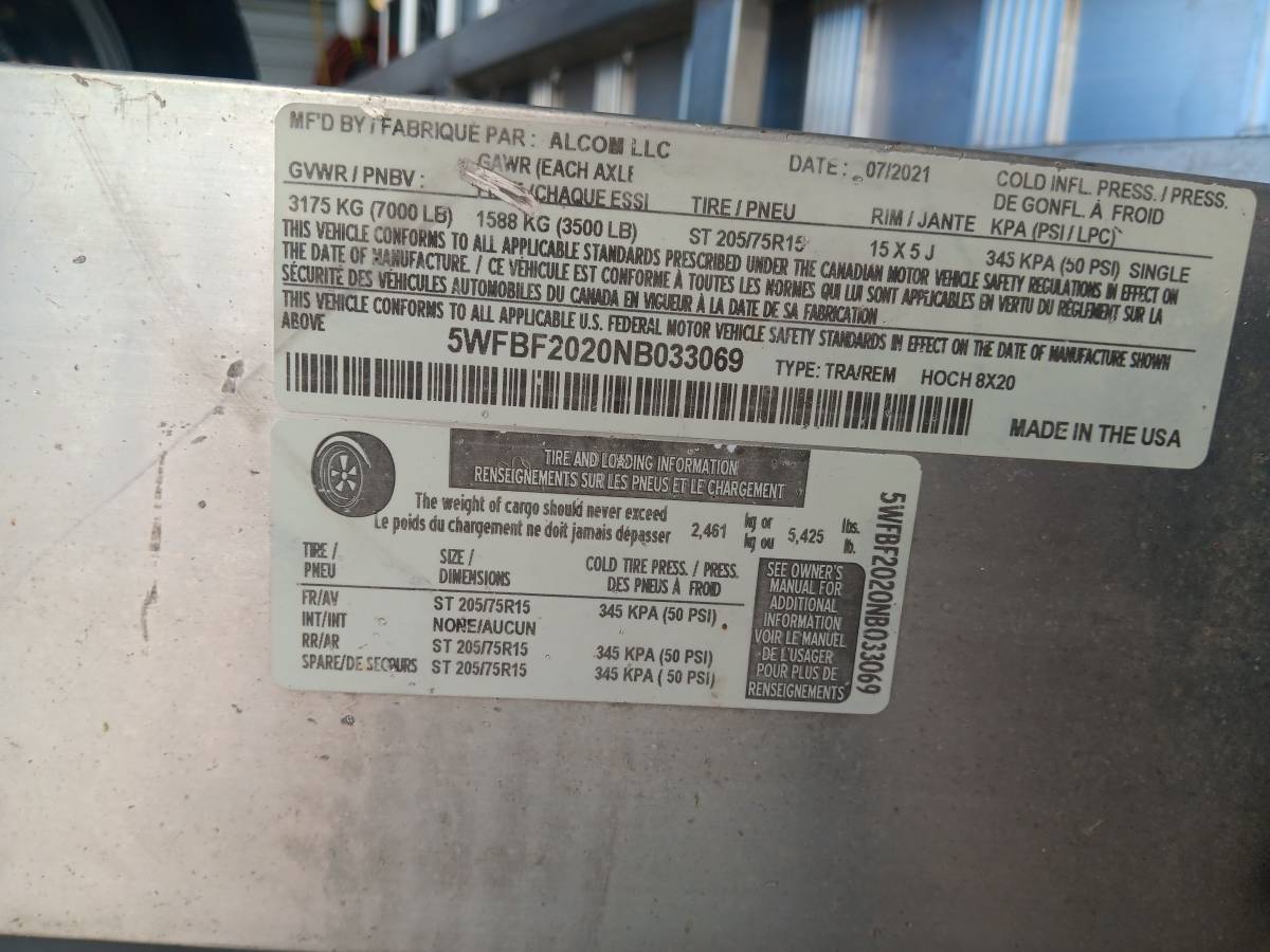 2022 Aluminum 20' ALCOM Car Trailer Ready to Roll 20' Bed, photo 2