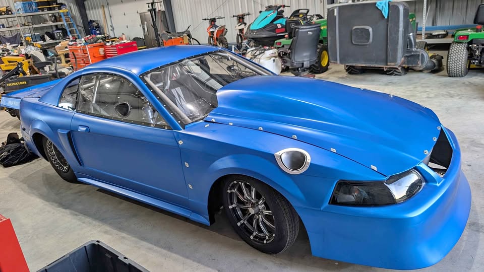2002 Mustang twin-turbo drag car, 632ci, 94mm turbos